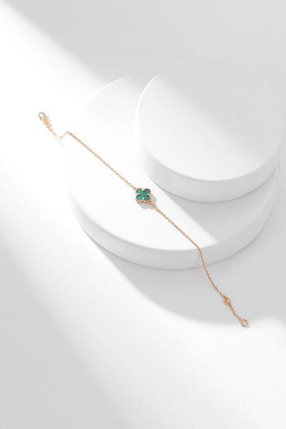 [Basjewels]CLOVER BRACELET MALACHITE 1 MOTIF