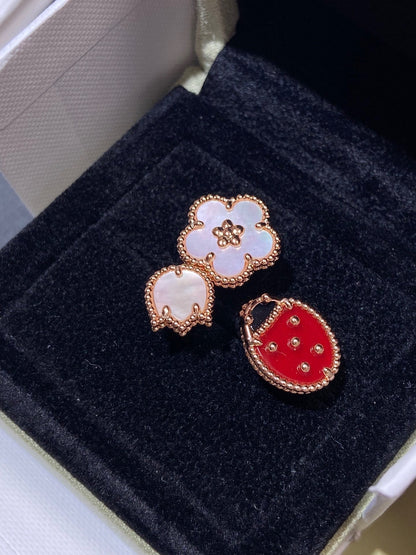 [Basjewels]LUCKY 3 MOTIF ROSE GOLD RING