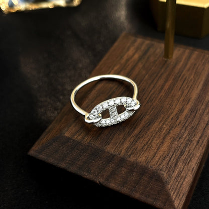 [Basjewels]RONDE SMALL SILVER DIAMOND RING