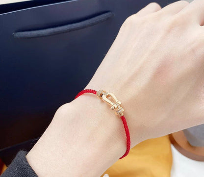 [baslovejewels]FORCE 10 HALF DIAMOND PINK GOLD RED CORDERI LARGE AND MEDIUM MODEL