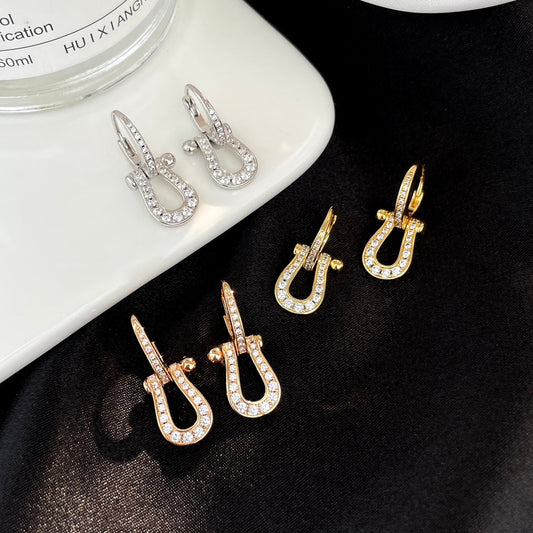 [Basjewels]FORCE 10 FULL DIAMOND DROP EARRINGS MEDIUM MODEL