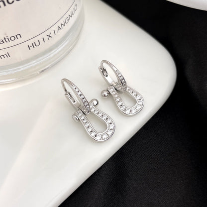 [Basjewels]FORCE 10 FULL DIAMOND DROP EARRINGS MEDIUM MODEL