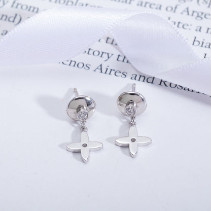 [baslovejewels]VIDYLLE SILVER DIAMOND MINI DROP EARRINGS