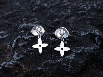 [baslovejewels]VIDYLLE SILVER DIAMOND MINI DROP EARRINGS