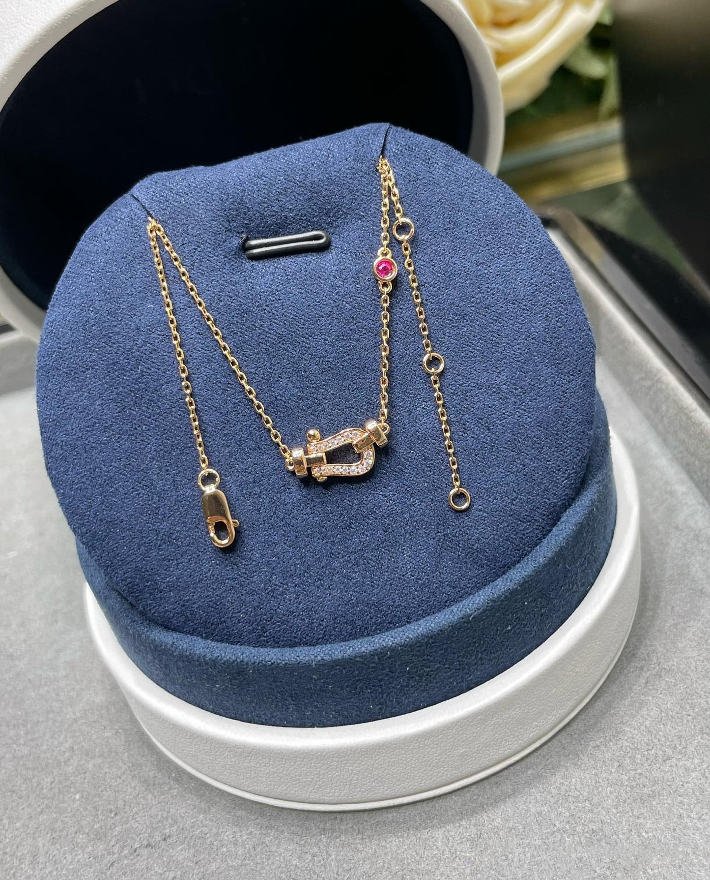 [baslovejewels]FORCE 10 DIAMOND PINK GOLD NECKLACE
