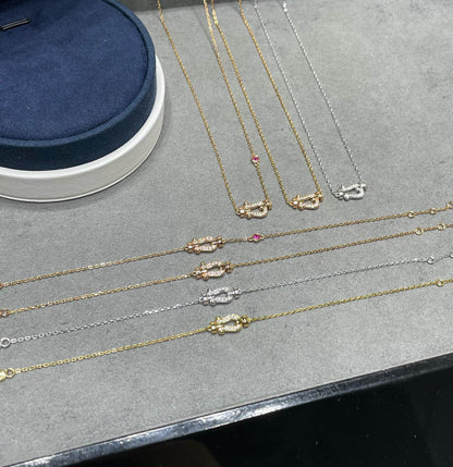 [Basjewels]FORCE 10 DIAMOND PINK GOLD NECKLACE