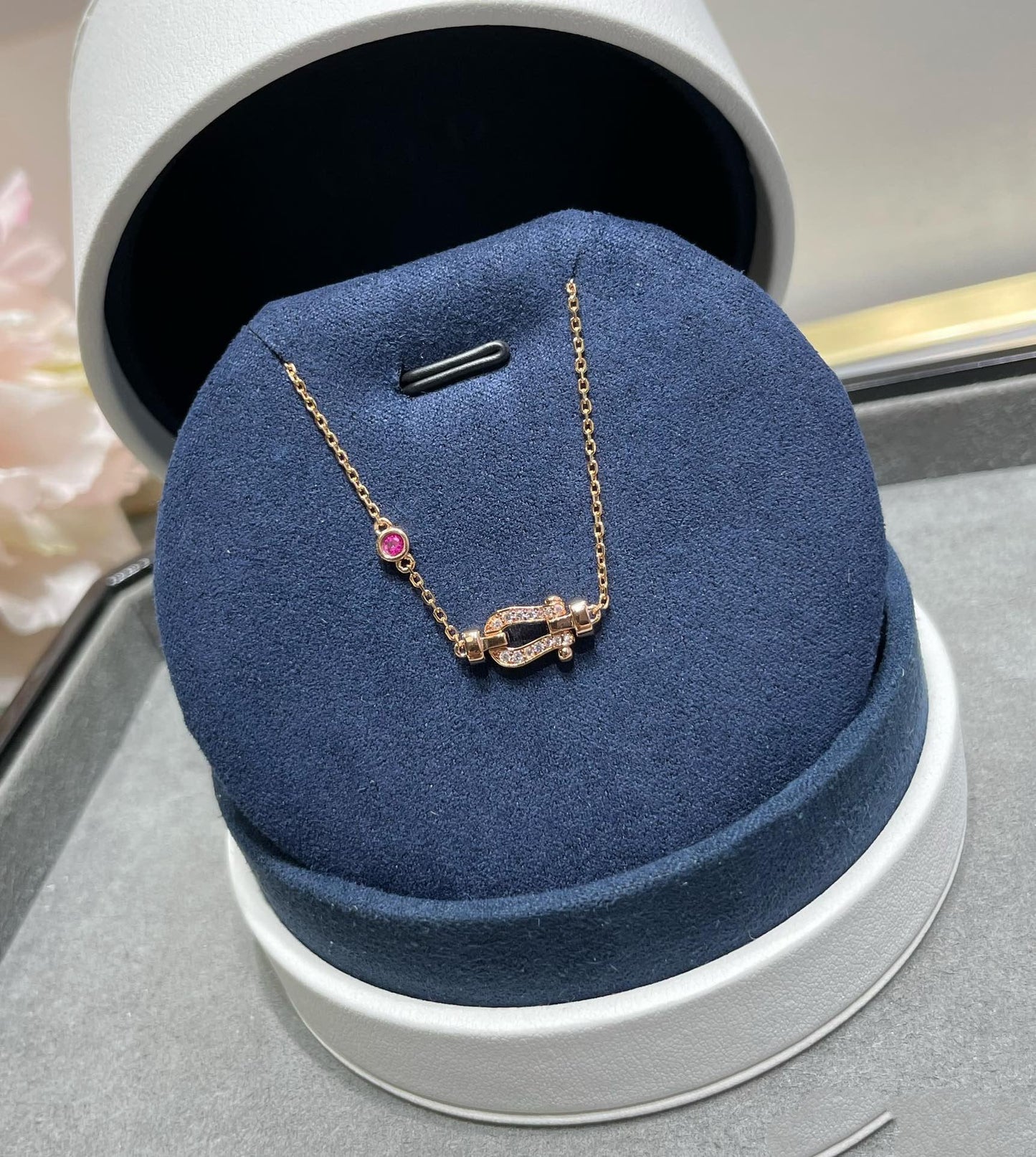 [baslovejewels]FORCE 10 DIAMOND CHAIN LINK PINK GOLD BRACELET