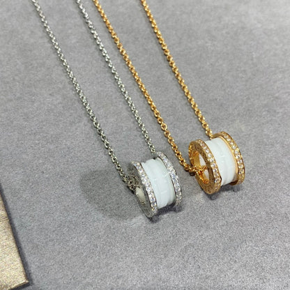 [Basjewels]ZERO 1 DIAMOND CERAMIC NECKLACE