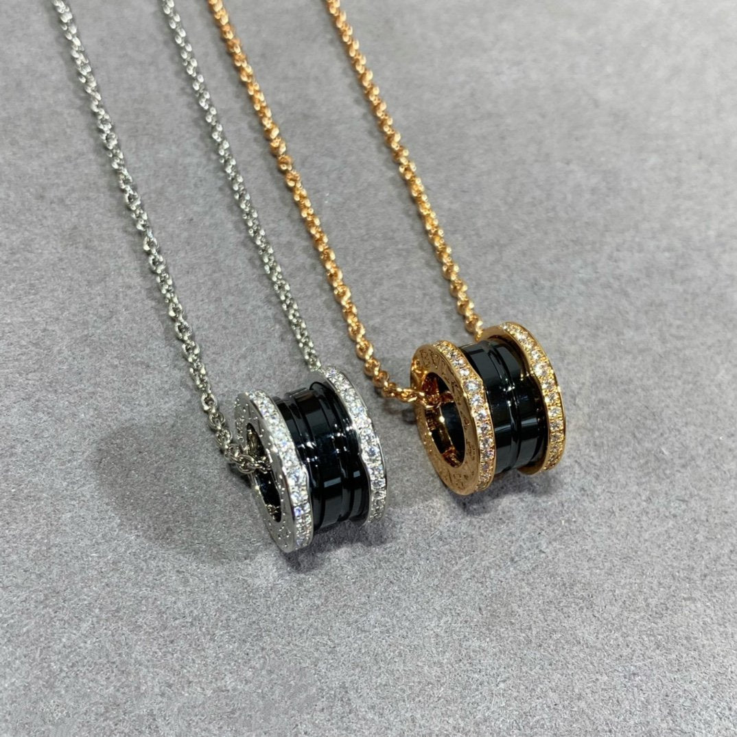 [Basjewels]ZERO 1 DIAMOND CERAMIC NECKLACE