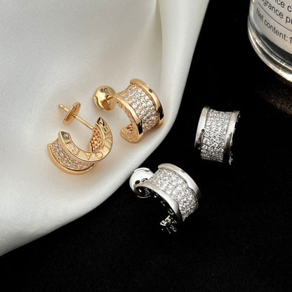 [Basjewels]ZERO 1 DIAMOND PAVED EARRINGS