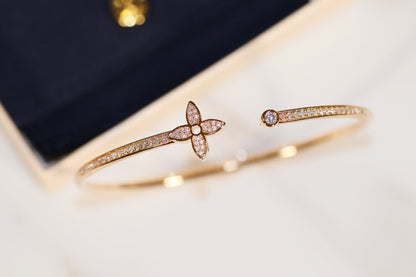 [baslovejewels]IDYLLE GOLD OPEN BRACELET DIAMOND PAVED