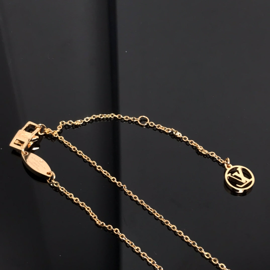 [baslovejewels]COLOR BLOSSOM PINK MOP SUN GOLD NECKLACE
