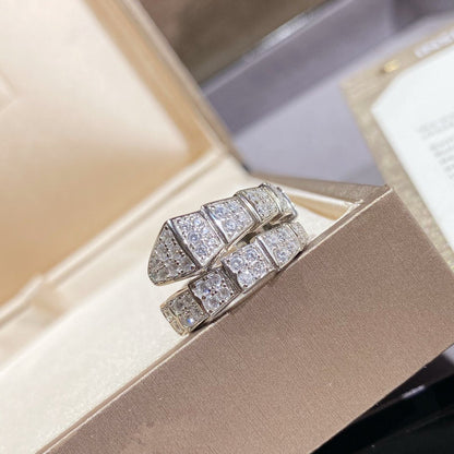 [Basjewels]SERPENTI RING SILVER DIAMOND PAVED