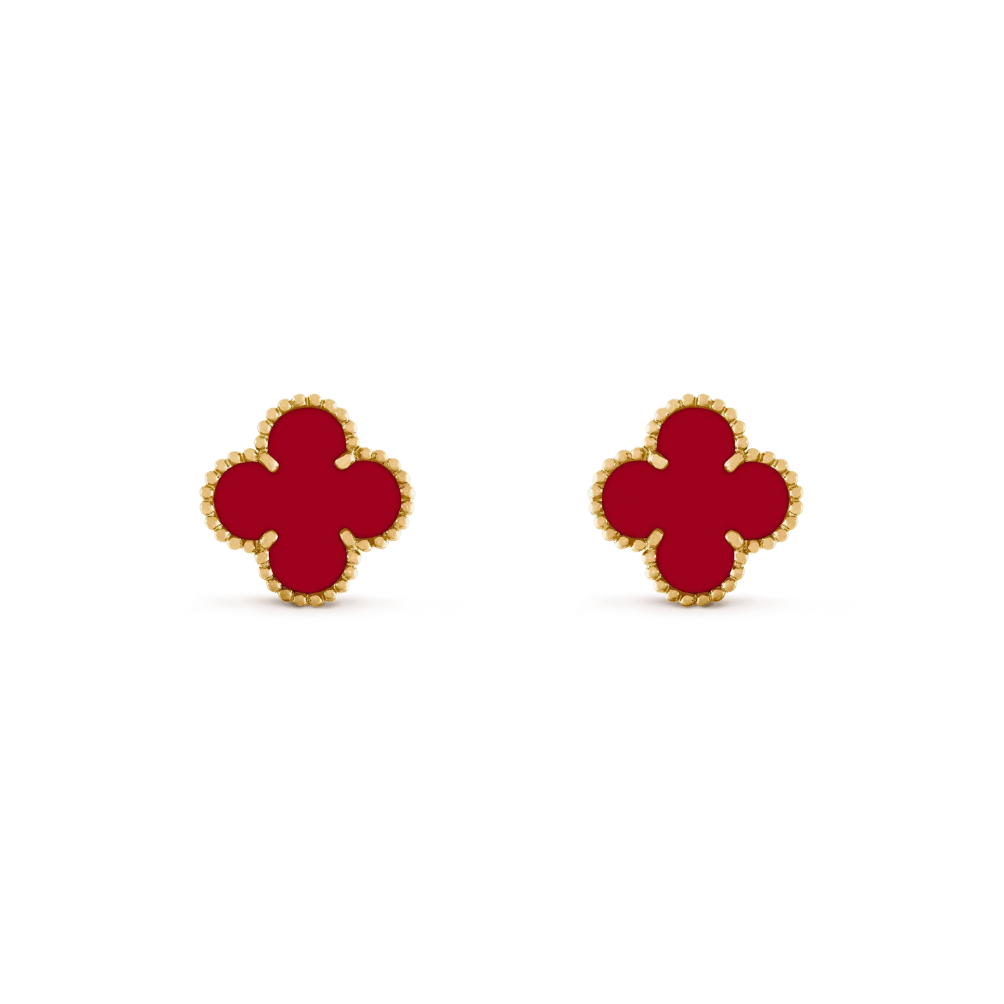 [Basjewels]CLOVER MEDIUM 1 MOTIFS CARNELIAN  EARRINGS