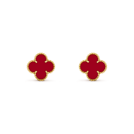 [Basjewels]CLOVER MEDIUM 1 MOTIFS CARNELIAN  EARRINGS