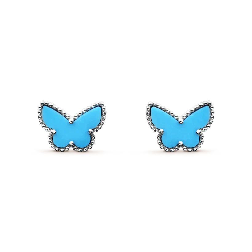 [Basjewels]BUTTERFLY TURQUOISE EARRINGS SILVER