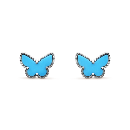 [Basjewels]BUTTERFLY TURQUOISE EARRINGS SILVER