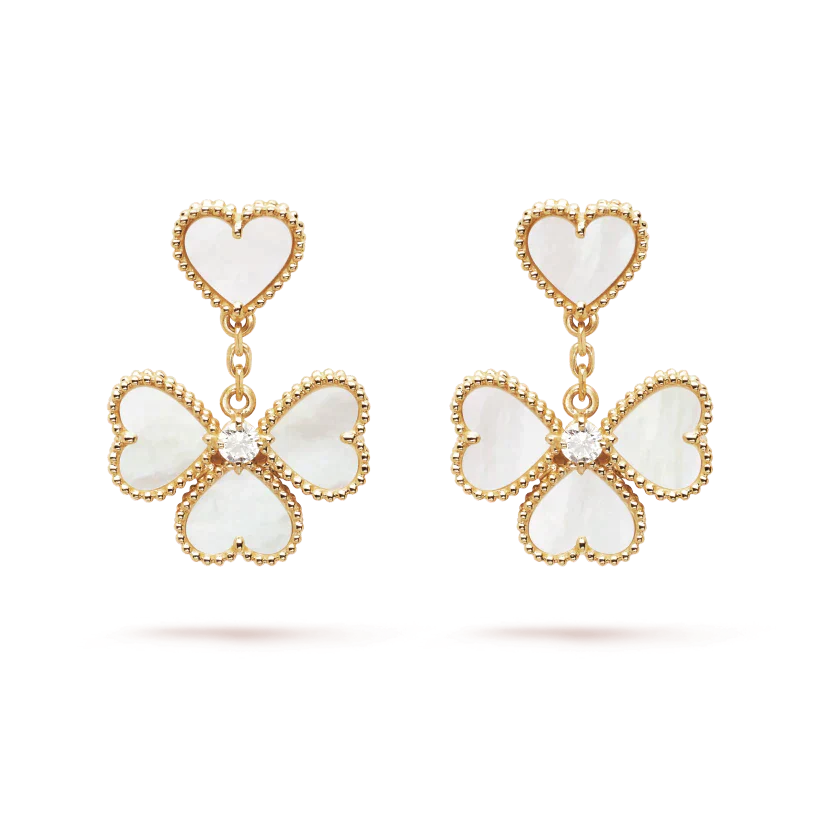 [Basjewels]CLOVER SWEET WHITE MOP EARRINGS