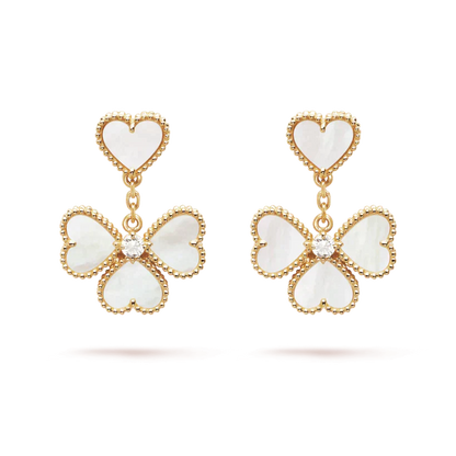 [Basjewels]CLOVER SWEET WHITE MOP EARRINGS