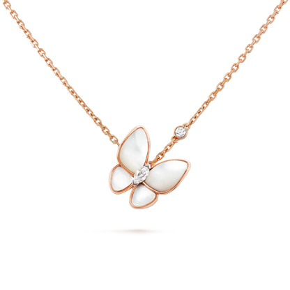 [Basjewels]BUTTERFLY MOP DIAMOND NECKLACE