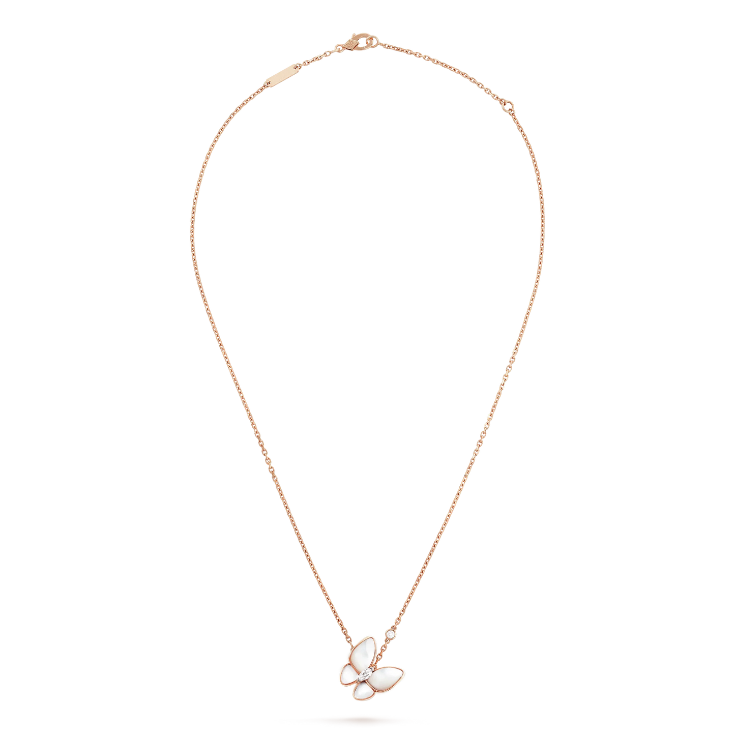 [Basjewels]BUTTERFLY MOP DIAMOND NECKLACE