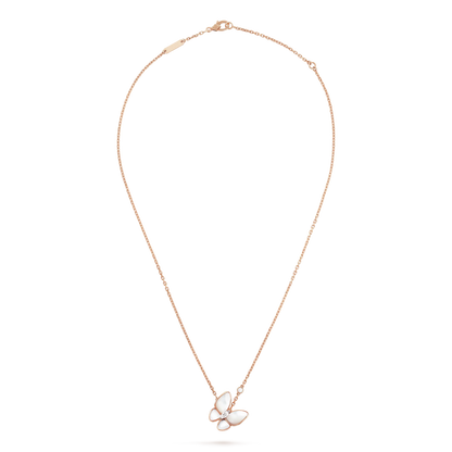 [Basjewels]BUTTERFLY MOP DIAMOND NECKLACE