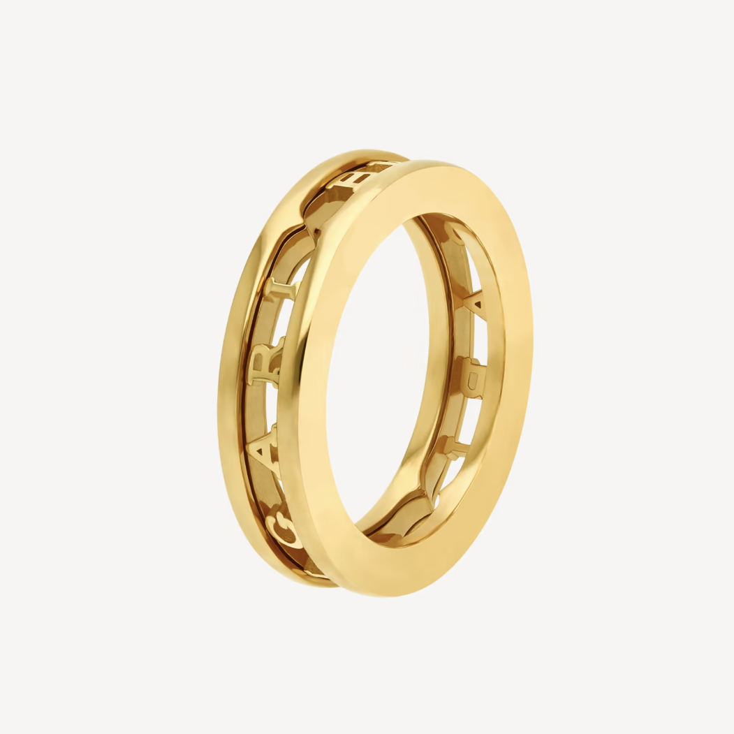 [Basjewels]ZERO 1 ONE-BAND WITH OPENWORK LOGO SPIRAL RING