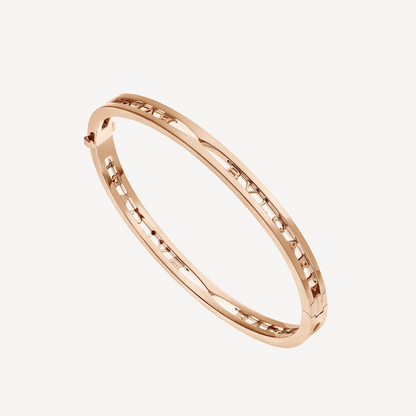 [Basjewels]ZERO 1 SPIRAL LOGO PINK GOLD BRACELET