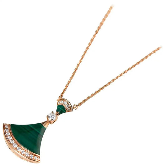 [Basjewels]DREAM NECKLACE MALACHITE DIAMOND