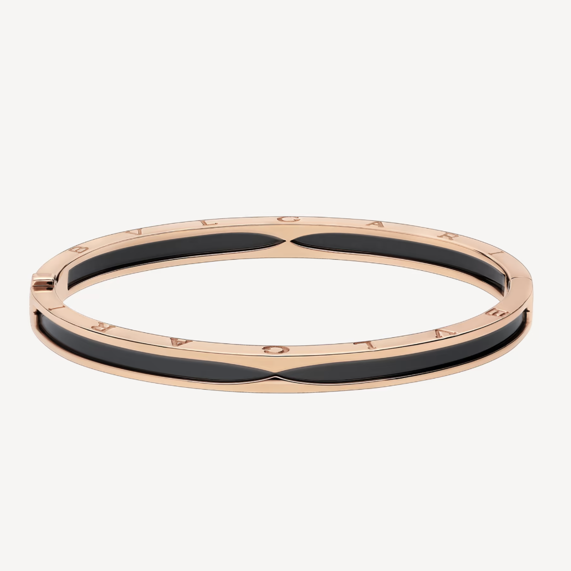 [Basjewels]ZERO 1 PINK GOLD WITH BLACK CERAMIC BRACELET