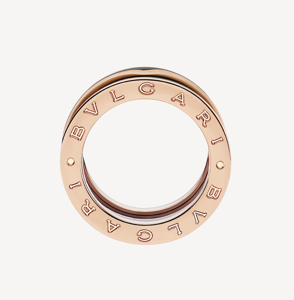 [Basjewels]ZERO 1 TWO-BAND WITH MATTE BLACK CERAMIC PINK GOLD RING