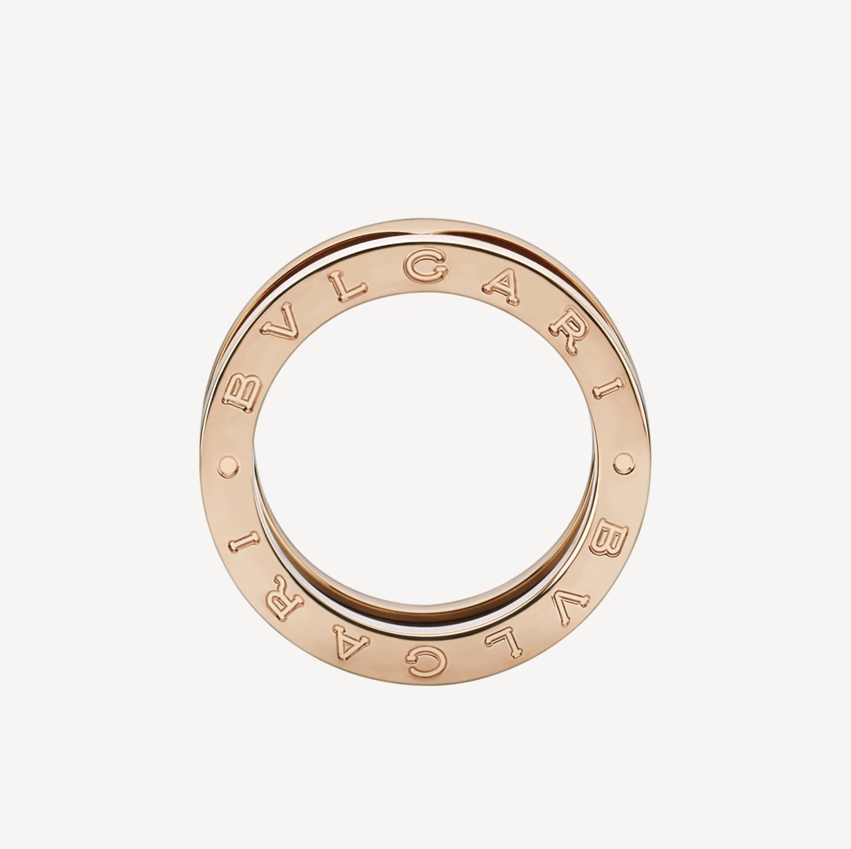 [Basjewels]ZERO 1 TWO-BAND LOOPS AND BLACK CERAMIC PINK GOLD RING