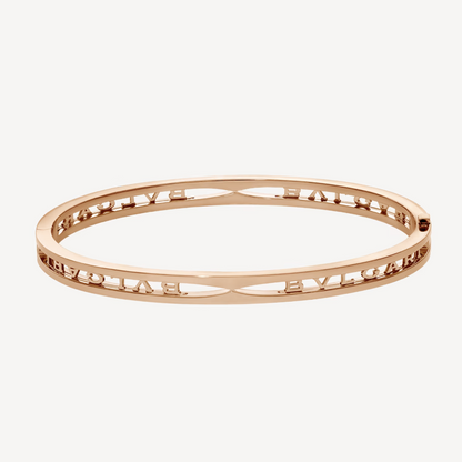 [Basjewels]ZERO 1 SPIRAL LOGO PINK GOLD BRACELET