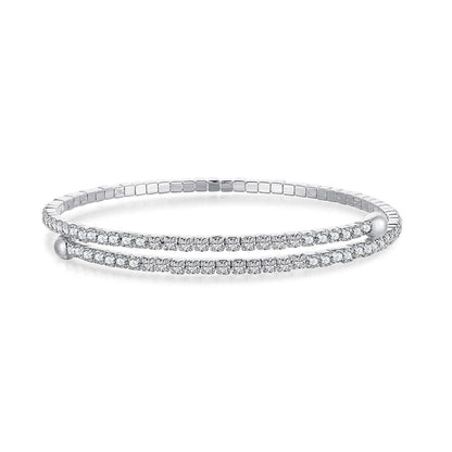 [baslovejewels]Row of Diamonds Round Fashion Bracelet