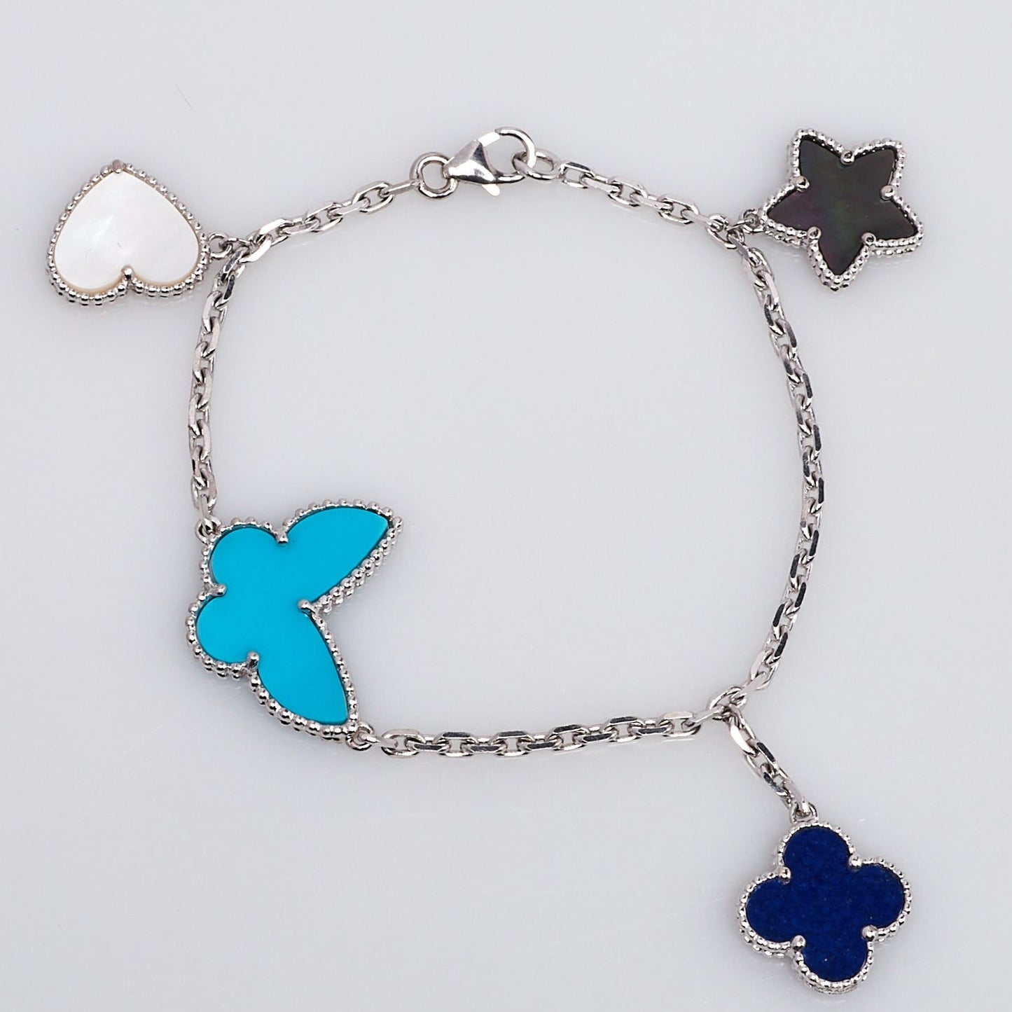 [Basjewels]LUCKY SPRING SILVER BRACELET 4 MOTIF