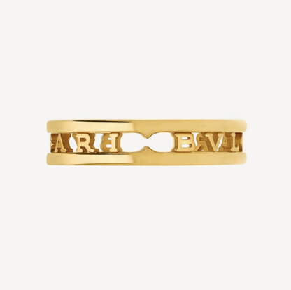 [Basjewels]ZERO 1 ONE-BAND WITH OPENWORK LOGO SPIRAL RING