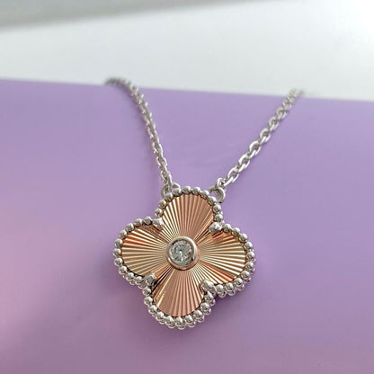 [Basjewels]CLOVER 15MM DIAMOND LASER NECKLACE- CHRISTMAS 2024 SPECIAL EDITION