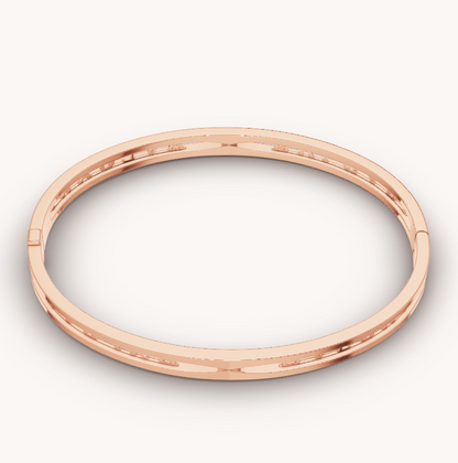 [Basjewels]ZERO 1 SPIRAL LOGO PINK GOLD BRACELET