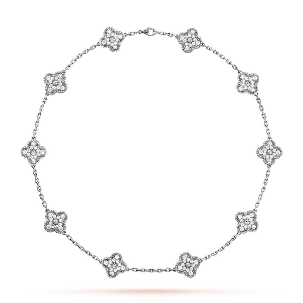 [baslovejewels]CLOVER 10 MOTIFS DIAMOND NECKLACE
