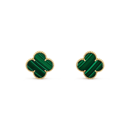 [Basjewels]CLOVER MINI 9.5MM MALACHITE  EARRINGS