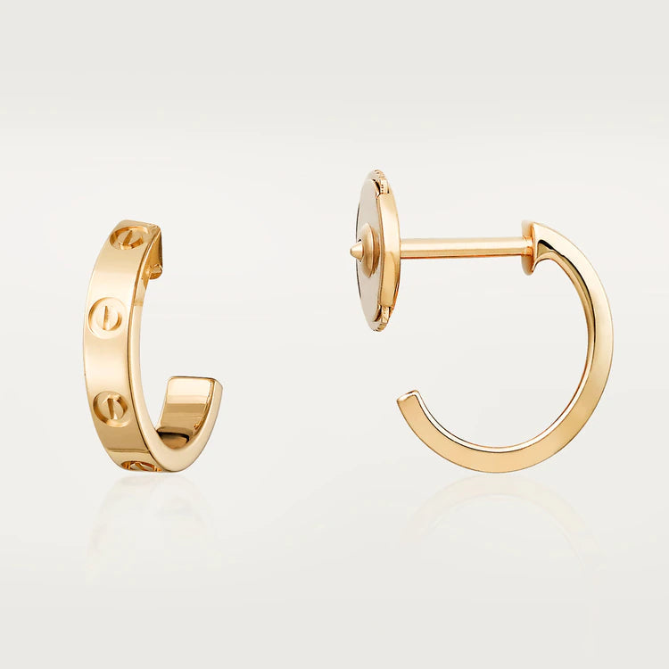 [Basjewels]LOVE EARRINGS 2.65MM PINK GOLD