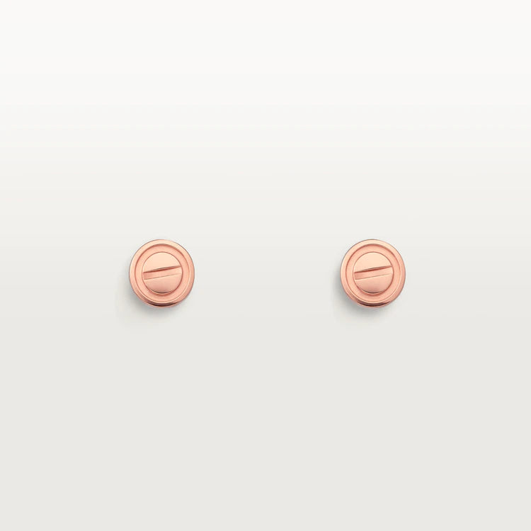 [Basjewels]LOVE EARRINGS PINK GOLD 10MM