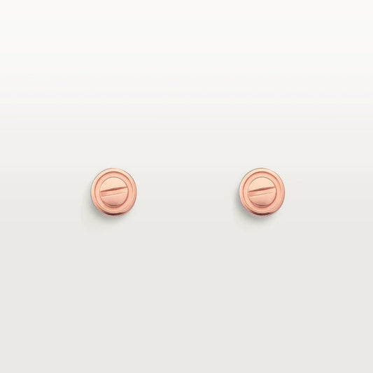 [Basjewels]LOVE EARRINGS PINK GOLD 10MM