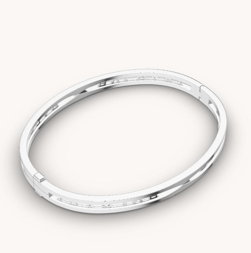 [Basjewels]ZERO 1 SPIRAL LOGO SILVER BRACELET