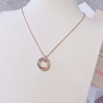 [Basjewels]TRINITY NECKLACE GOLD  DIAMONDS