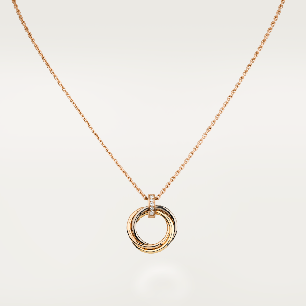 [Basjewels]TRINITY NECKLACE GOLD  DIAMONDS