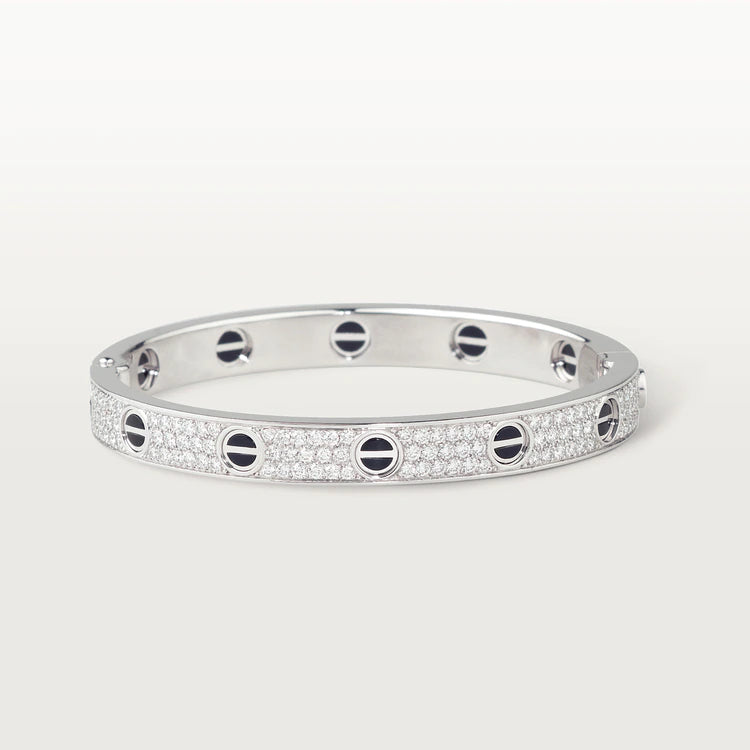 [Basjewels]LOVE BRACELET 6.1MM DIAMOND-PAVED CERAMIC