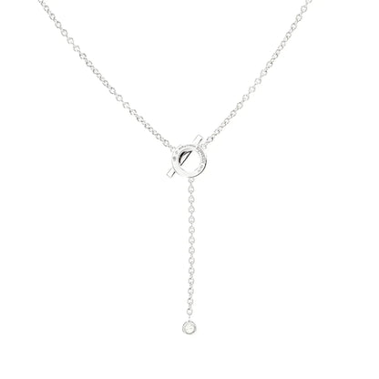 [Basjewels]FINESSE SILVER DIAMOND NECKLACE