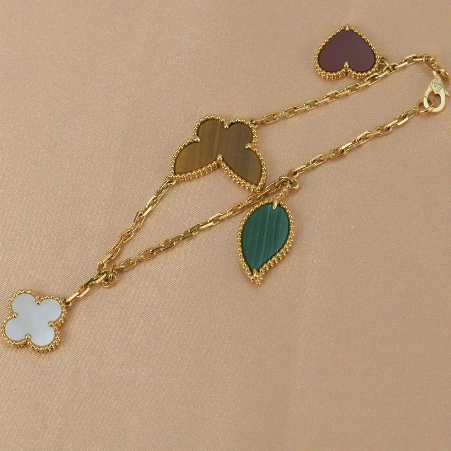 [Basjewels]LUCKY SPRING 5 MOTIF GOLD BRACELET