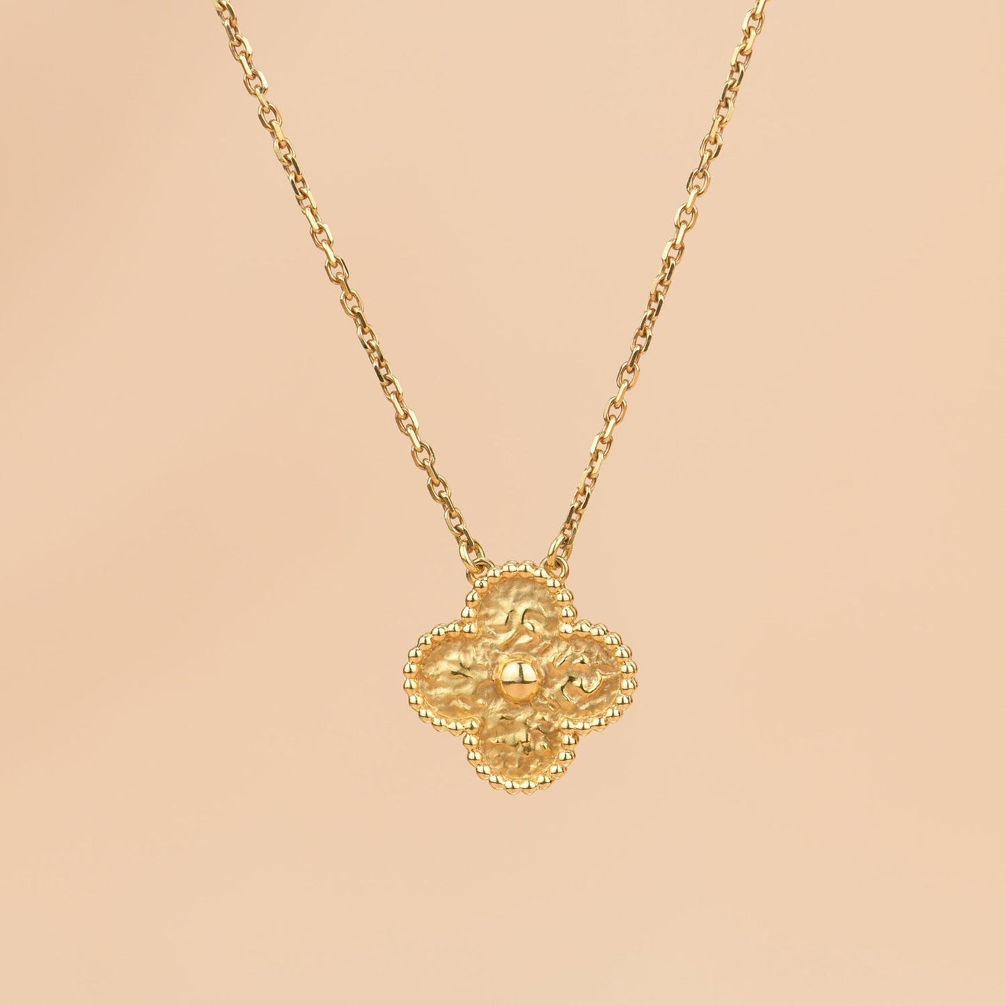 [Basjewels]CLOVER 15MM  BRONZING NECKLACE